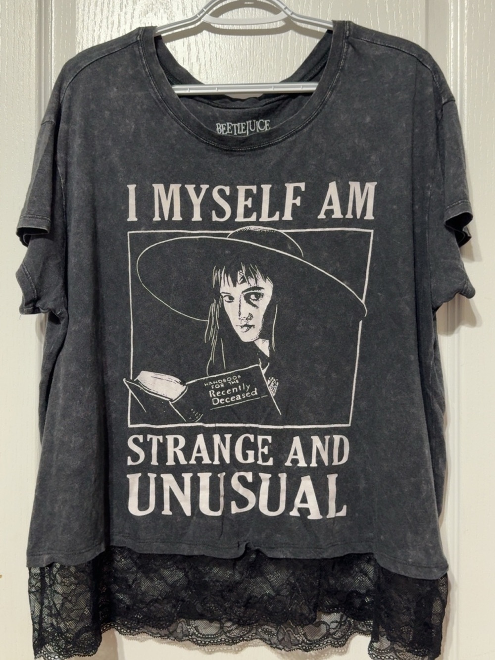 torrid Black Beetlejuice Graphic Tee with Lace Hem